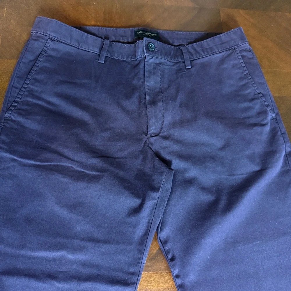 Banana Republic Mens Skinny Fit Chino Pants Purple 36x34 Stretch Cotton Twill